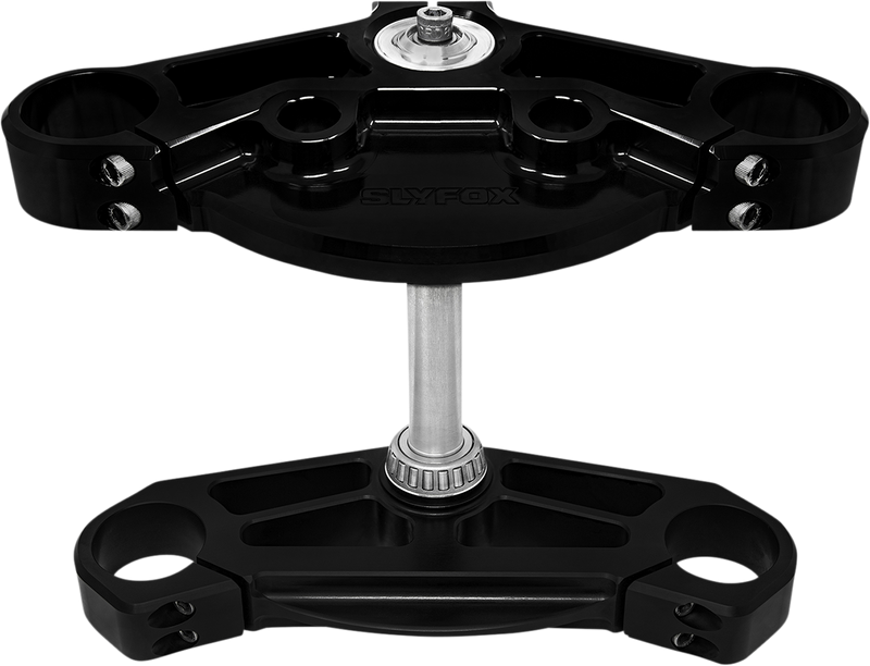 SLYFOX Triple Tree - 49 mm - Black Anodized - Upper/Lower - '99-'13 TOURING