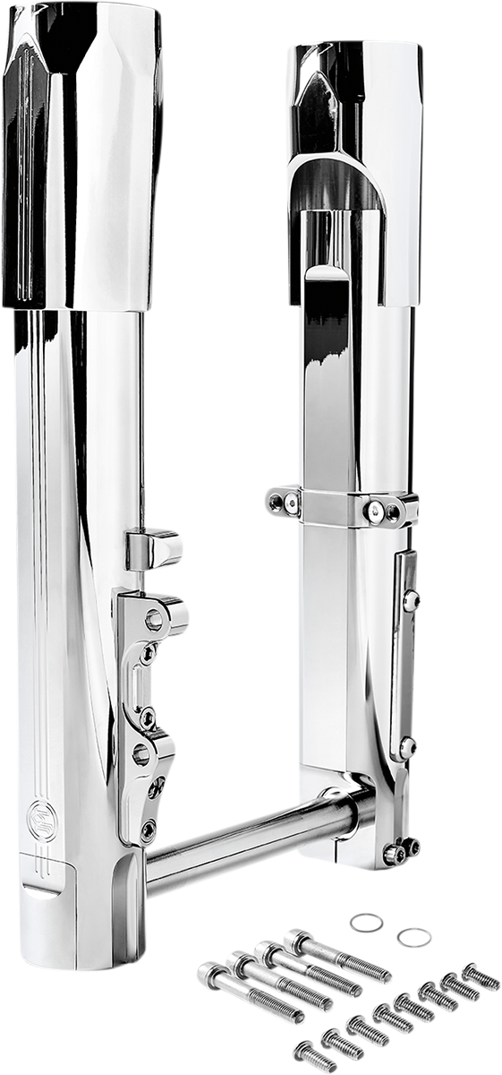 PERFORMANCE MACHINE (PM) Fork Legs - Chrome - Lower - Single Disc - '21-'23 TOURING