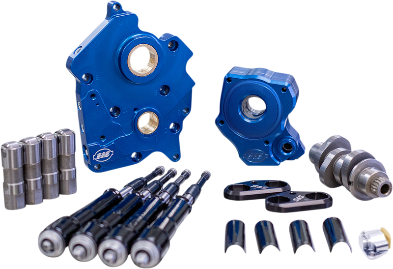 S&S CYCLE Cam Chest Kit with Plate - Chain Drive - Water Cooled - 475 Cam - Black Pushrods - M8