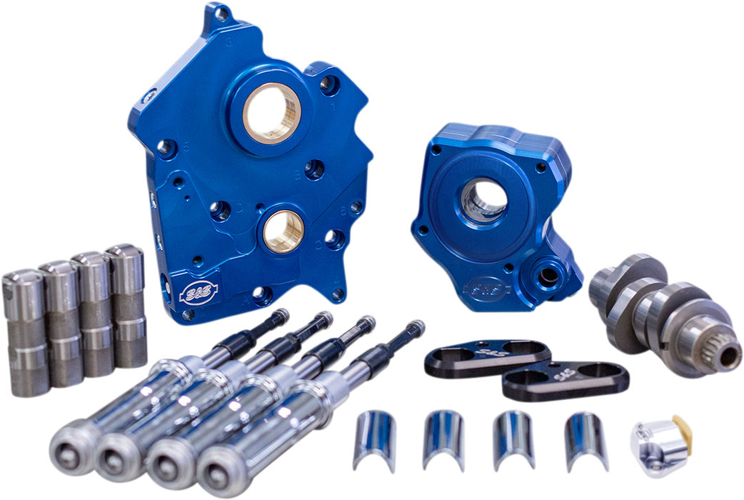 S&S CYCLE Cam Chest Kit with Plate - Chain Drive - Oil Cooled - 475 Cam - Chrome Pushrods - M8