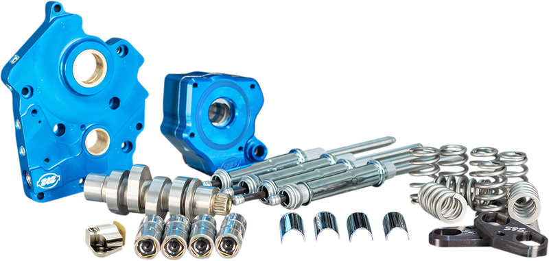 S&S CYCLE Cam Chest Kit with Plate - Chain Drive - Water Cooled - 550 Cam - Chrome Pushrods - M8
