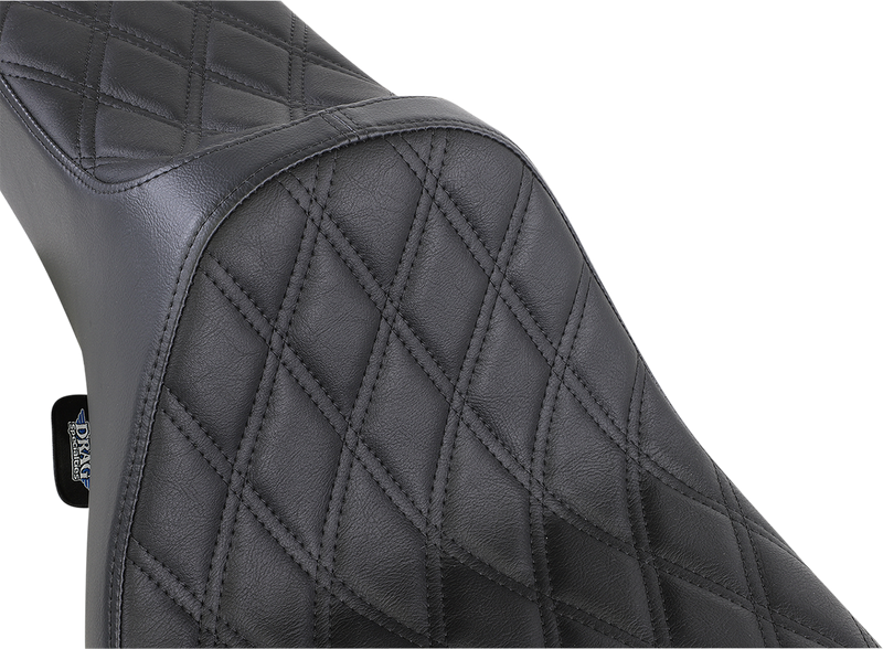 DRAG SPECIALTIES Extended Reach Predator III Seat - Double Diamond - Black Stitching - Touring '99-'07