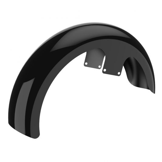 ADVANBLACK 21" Reveal Wrapper Hugger Front Fender w/ Chrome Spacers - Vivid Black - Touring '09-'13