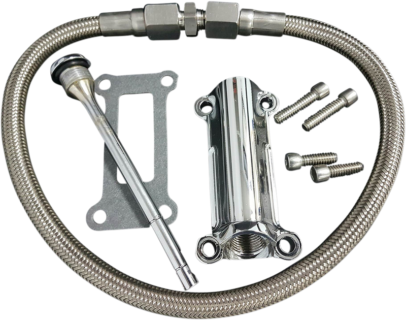 DRAG SPECIALTIES Engine Oil Spout Kit - Chrome - Touring '99-'01