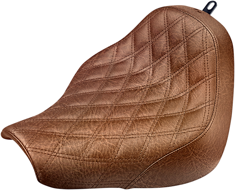 SADDLEMEN Renegade Solo Seat - Lattice Stitched - Brown - Softail '18-'20