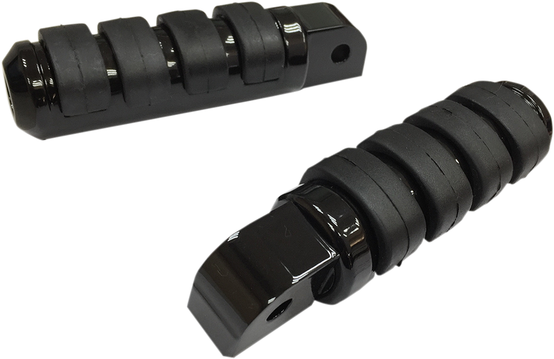 DRAG SPECIALTIES Soft Ride Folding Passenger Foot Pegs - Large - Gloss Black - FL/FX