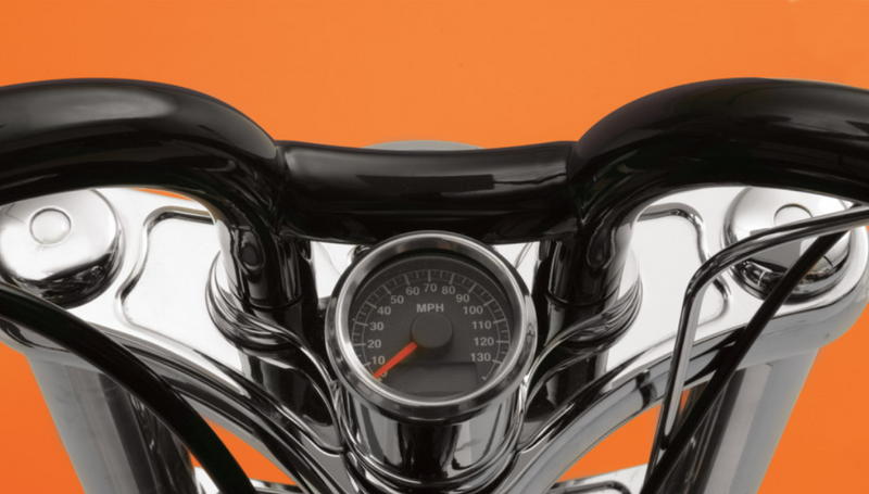 DRAG SPECIALTIES Programmable Mini Electronic Speedometer with Odometer/Tripmeter - 1.87" - Black Face - Polished