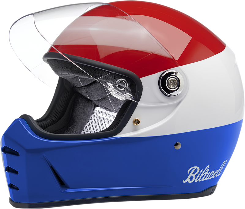BILTWELL Lane Splitter Helmet - Gloss Podium Red/White/Blue - XS