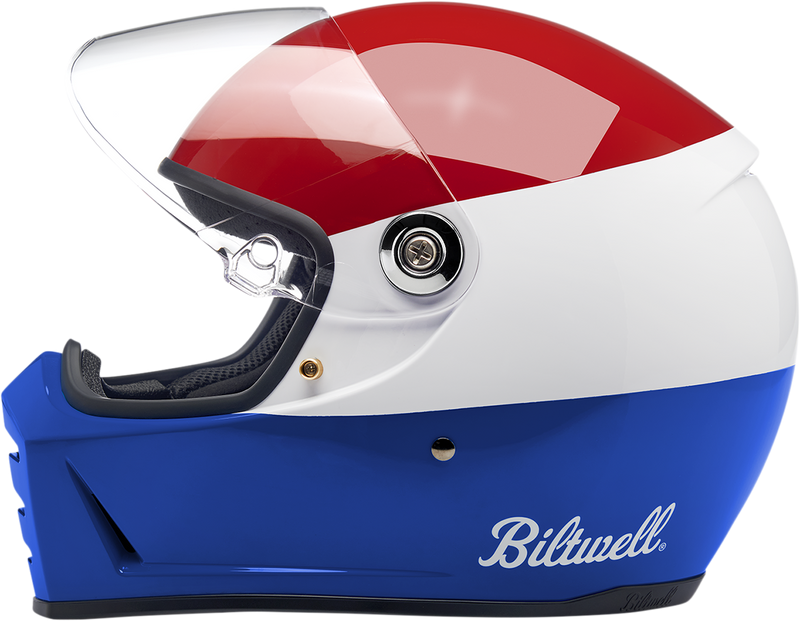 BILTWELL Lane Splitter Helmet - Gloss Podium Red/White/Blue - XS