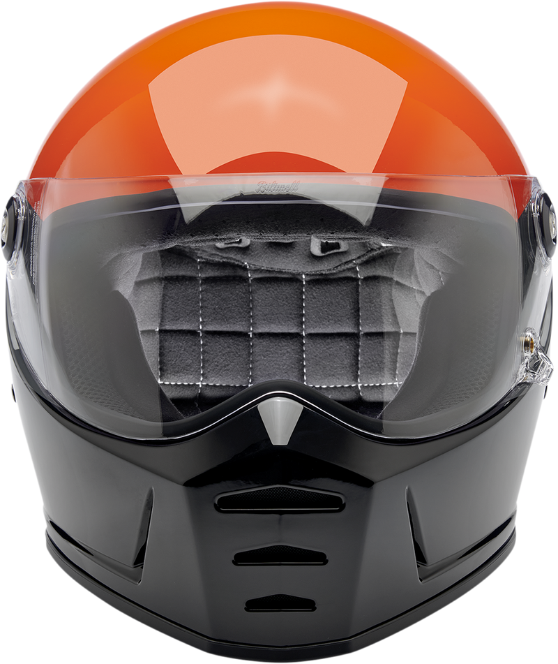 BILTWELL Lane Splitter Helmet - Gloss Podium Orange/Gray/Black