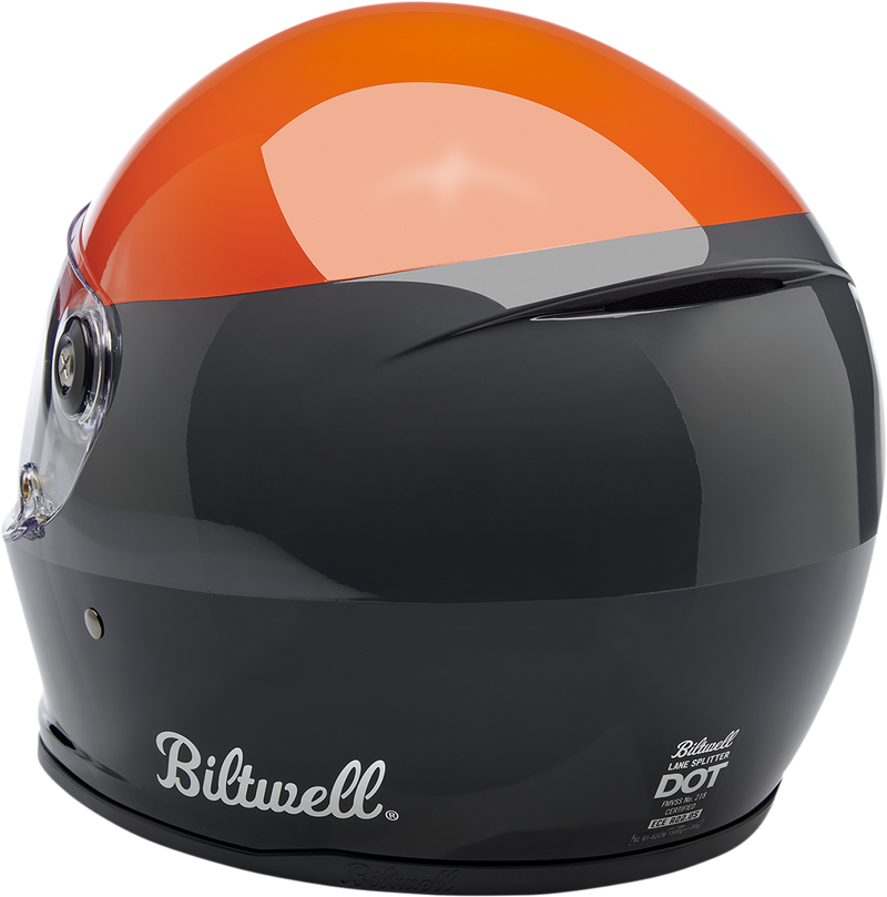 BILTWELL Lane Splitter Helmet - Gloss Podium Orange/Gray/Black