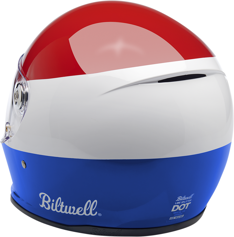 BILTWELL Lane Splitter Helmet - Gloss Podium Red/White/Blue - XS