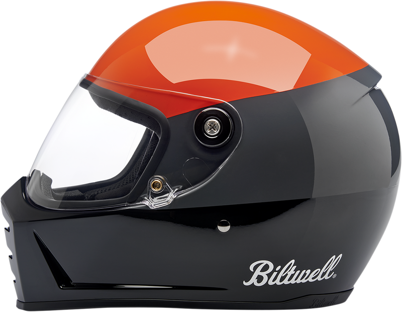 BILTWELL Lane Splitter Helmet - Gloss Podium Orange/Gray/Black