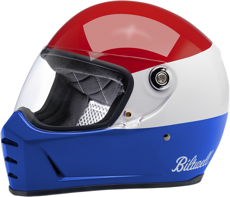 BILTWELL Lane Splitter Helmet - Gloss Podium Red/White/Blue - XS