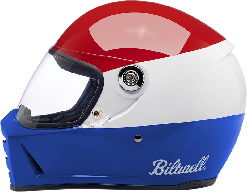 BILTWELL Lane Splitter Helmet - Gloss Podium Red/White/Blue - XS