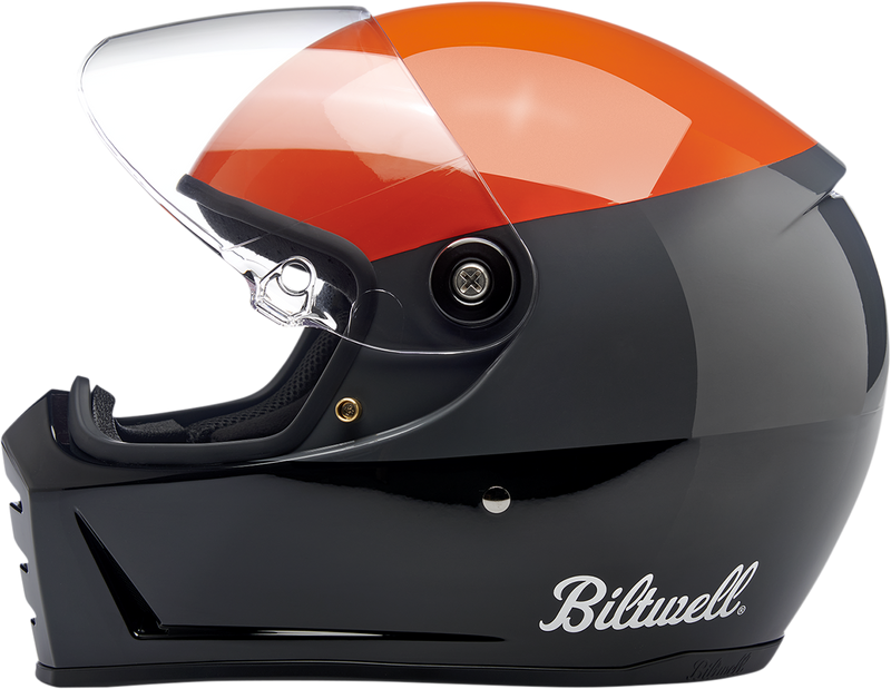 BILTWELL Lane Splitter Helmet - Gloss Podium Orange/Gray/Black