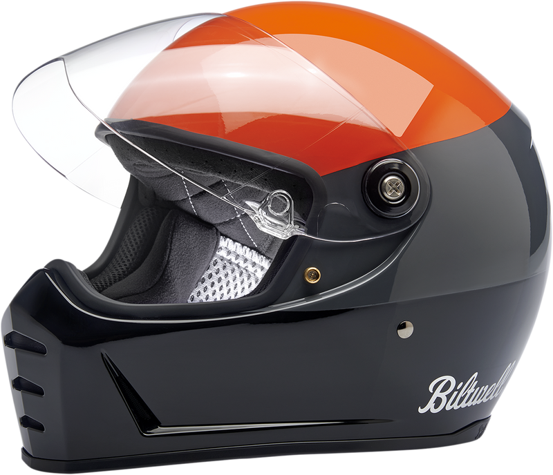 BILTWELL Lane Splitter Helmet - Gloss Podium Orange/Gray/Black