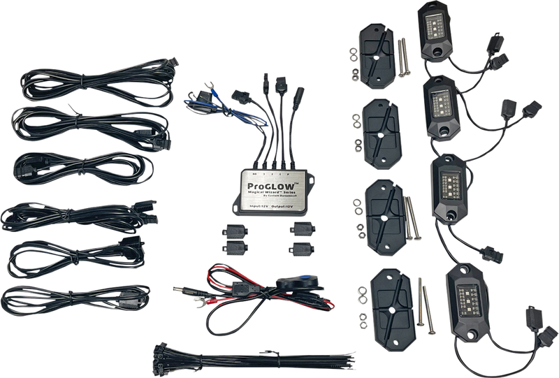 CUSTOM DYNAMICS Magical Wizards™ Rock Light Kit with Bluetooth Controller - Color Changing 4-Piece