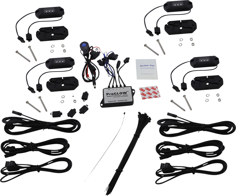 CUSTOM DYNAMICS Magical Wizards™ Rock Light Kit with Bluetooth Controller - Color Changing 4-Piece