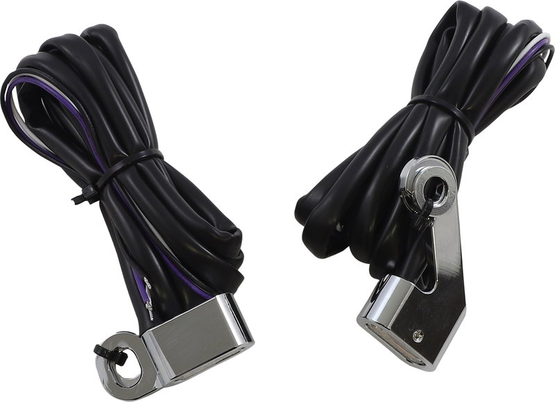 DRAG SPECIALTIES LED Handlebar Marker Lights - White/Amber - Clear Lens - Chrome