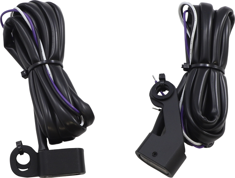 DRAG SPECIALTIES LED Handlebar Marker Lights - White/Amber - Smoke Lens - Black