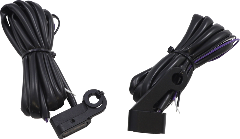 DRAG SPECIALTIES LED Handlebar Marker Lights - Amber/White - Smoke Lens - Matte Black