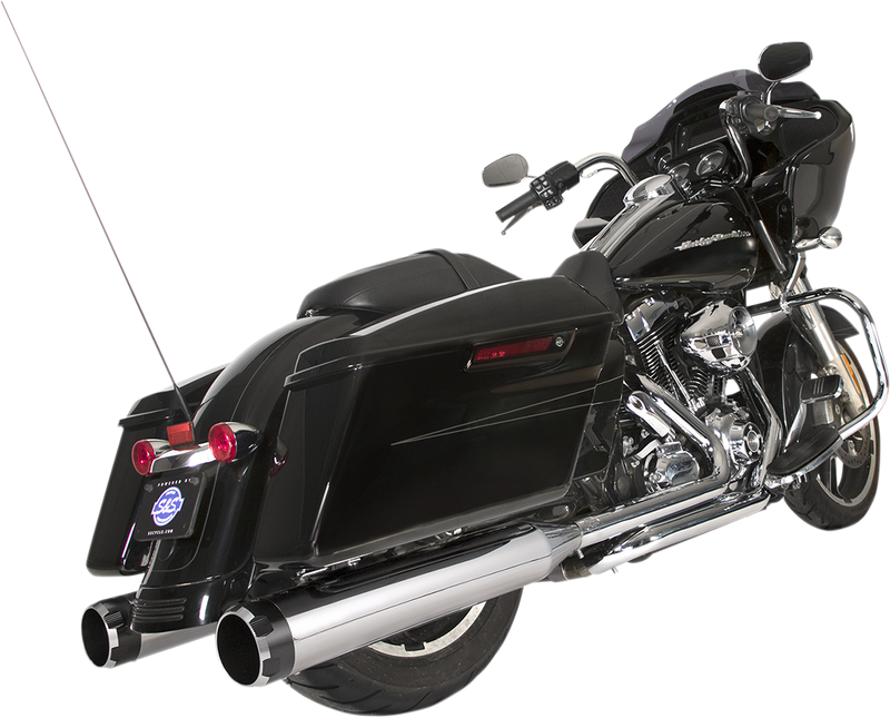S&S CYCLE El Dorado Dual Exhaust System - Chrome - Black Thruster