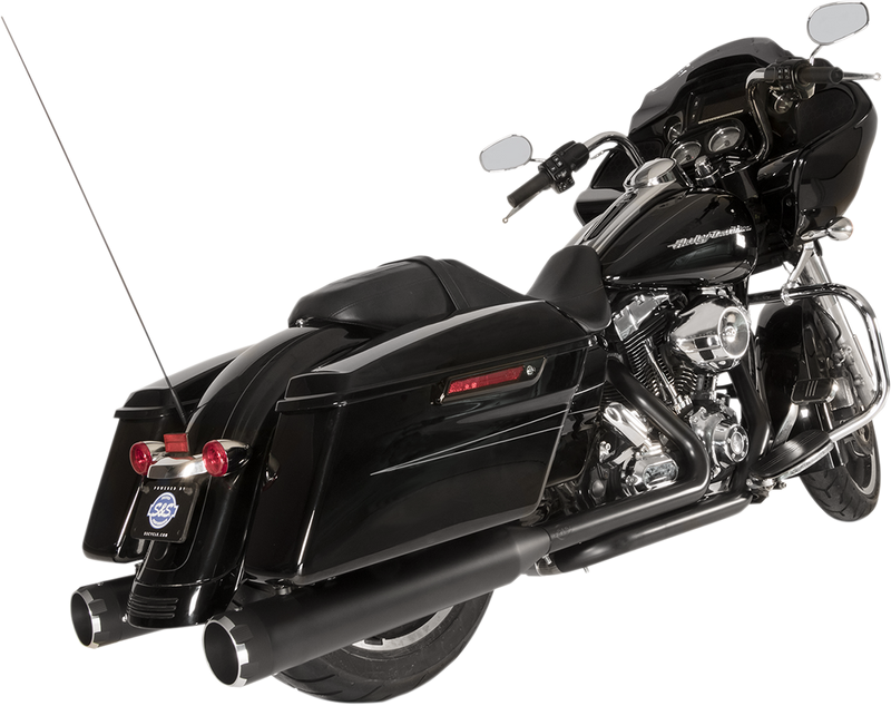 S&S CYCLE El Dorado Dual Exhaust System - Black - Black Thruster