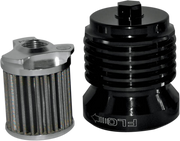 PC RACING Flo? "Spin-On" Oil Filter - Black Anodized - Aprilia/BMW/Buell/H-D/Moto Guzzi/Yamaha PCS4B