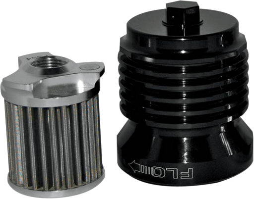 PC RACING Flo? "Spin-On" Oil Filter - Black Anodized - Aprilia/BMW/Buell/H-D/Moto Guzzi/Yamaha PCS4B