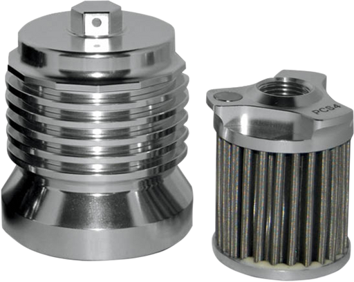 PC RACING Flo? "Spin-on" Oil Filter - Polished Aluminum - Aprilia/BMW/Buell/H-D/Moto Guzzi/Yamaha PCS4C