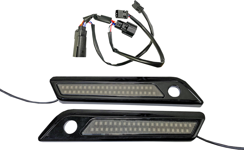 CUSTOM DYNAMICS Saddlebag Latch Dual Color Accent Lights - Smoke - Black