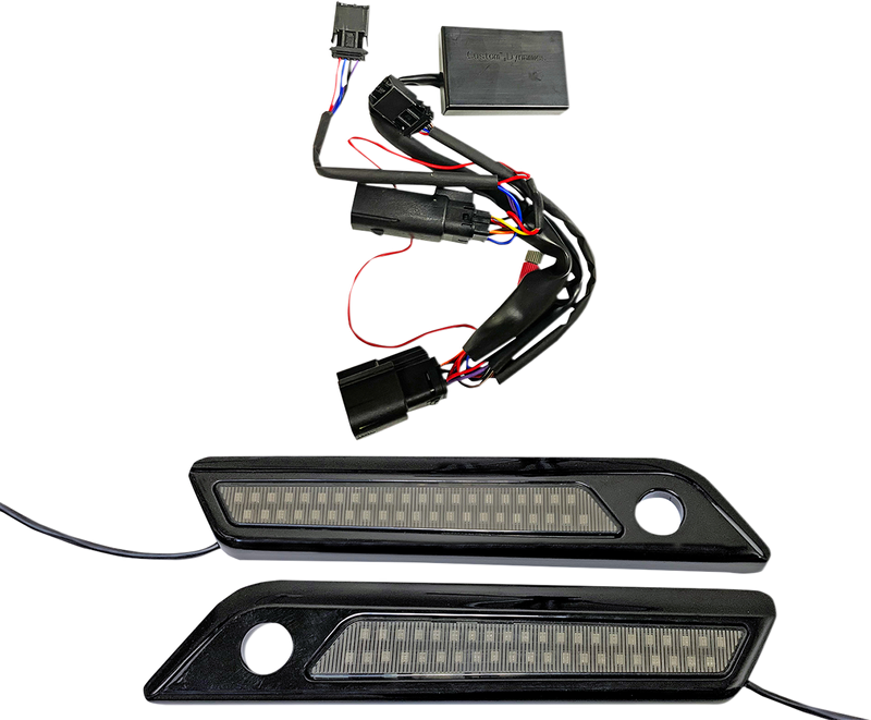CUSTOM DYNAMICS Saddlebag Latch Dual Color Accent Lights - Smoke - Black