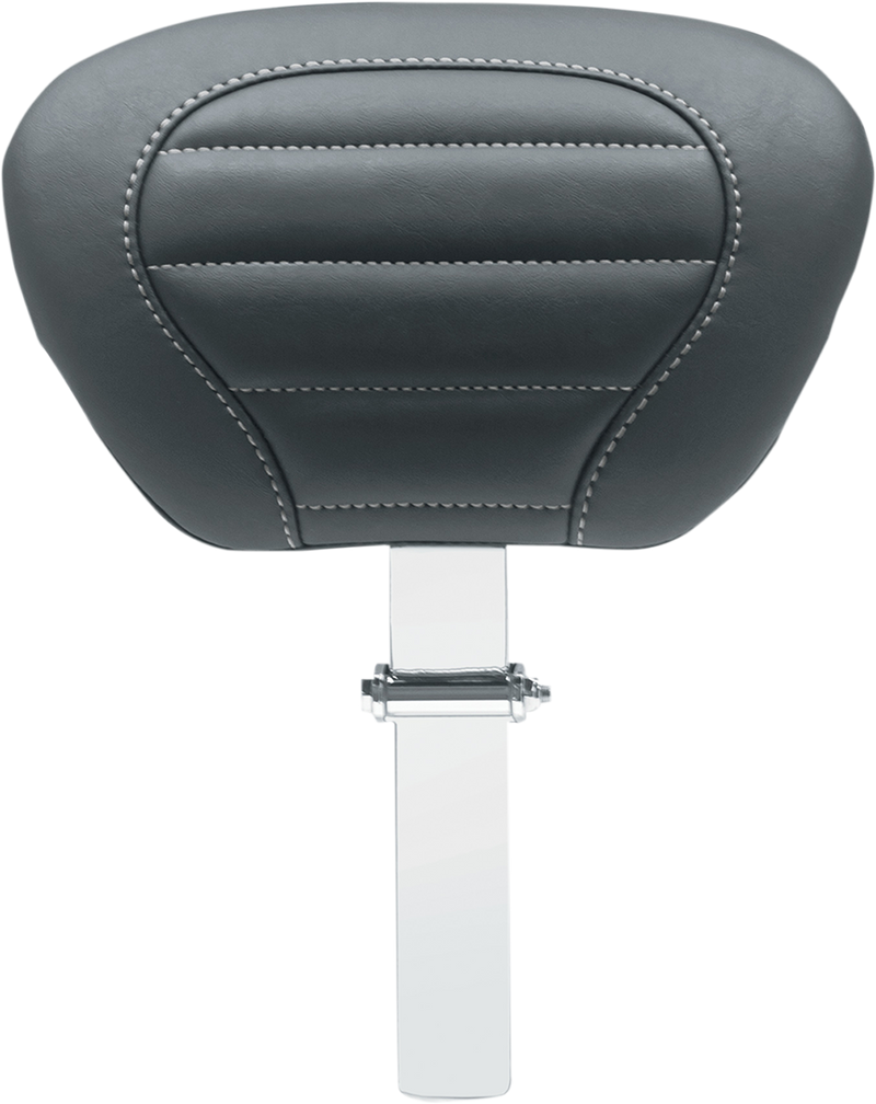 MUSTANG Deluxe Touring Removable Driver Backrest - Black with Gun Metal Stitching