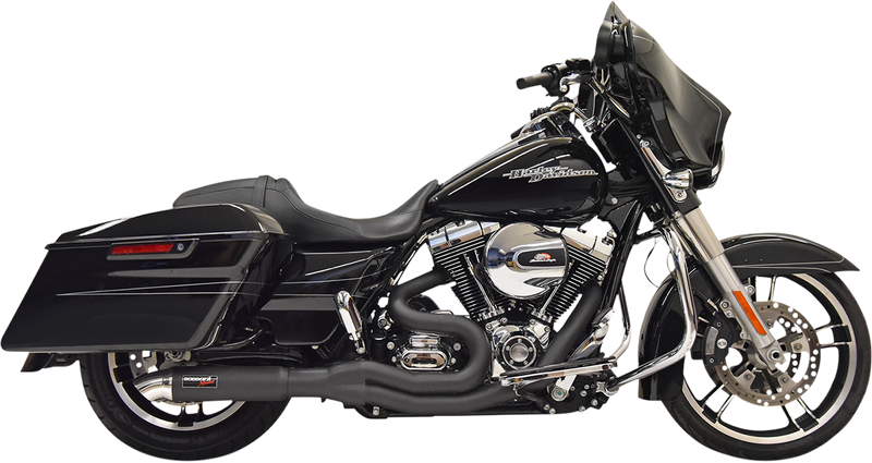 BASSANI XHAUST 2:1 Exhaust - Hotrod - Black - 1995-1998 TOURING MODELS