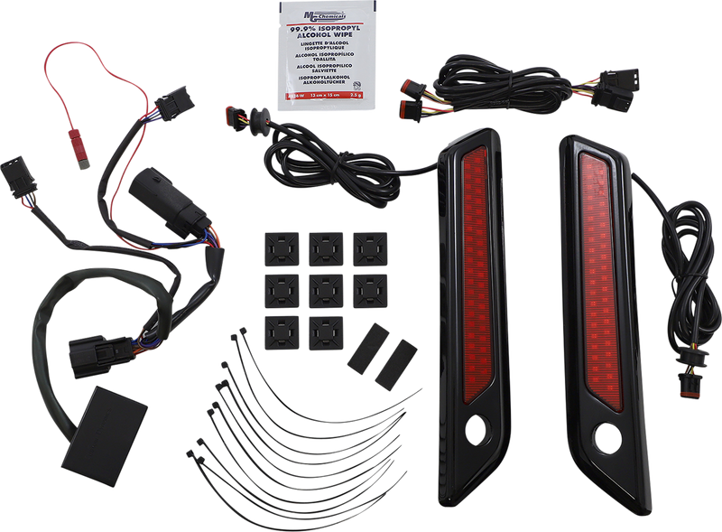 CUSTOM DYNAMICS Saddlebag Latch Dual Color Accent Lights - Red - Black