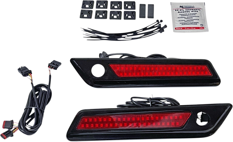 CUSTOM DYNAMICS Saddlebag Latch Dual Color Accent Lights - Red - Black