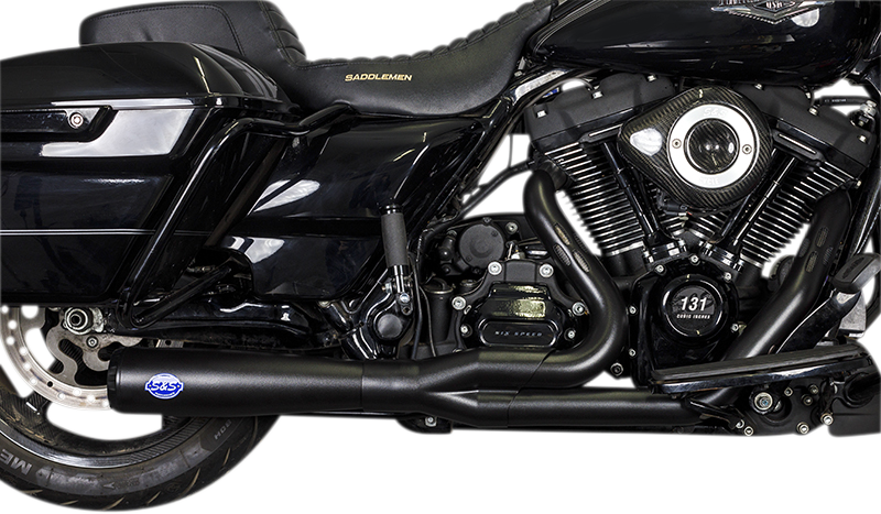 S&S CYCLE 2-into-1 Diamondback Exhaust System - Guardian Black - Race Only