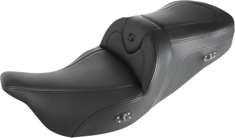 SADDLEMEN Roadsofa™ Seat - Heated - w/o Backrest - Black Stitching - Touring '08-'24