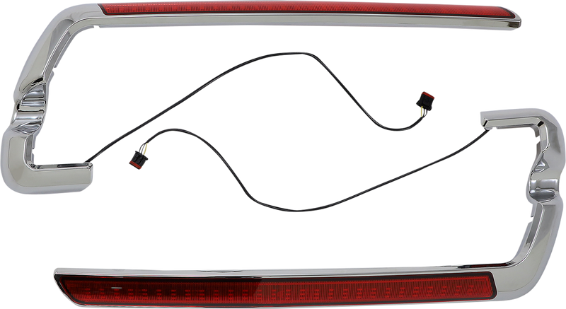 CUSTOM DYNAMICS Lower Saddlebag Side Marker LED Lights - Red - Chrome