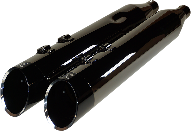 KHROME WERKS 4-1/2" HP-Plus® Slip-On Mufflers - Eclipse® with Edge Tip 201675