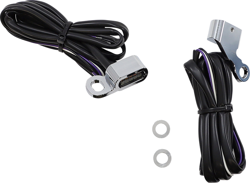 DRAG SPECIALTIES LED Handlebar Marker Lights - Amber/White - Smoke Lens - Chrome