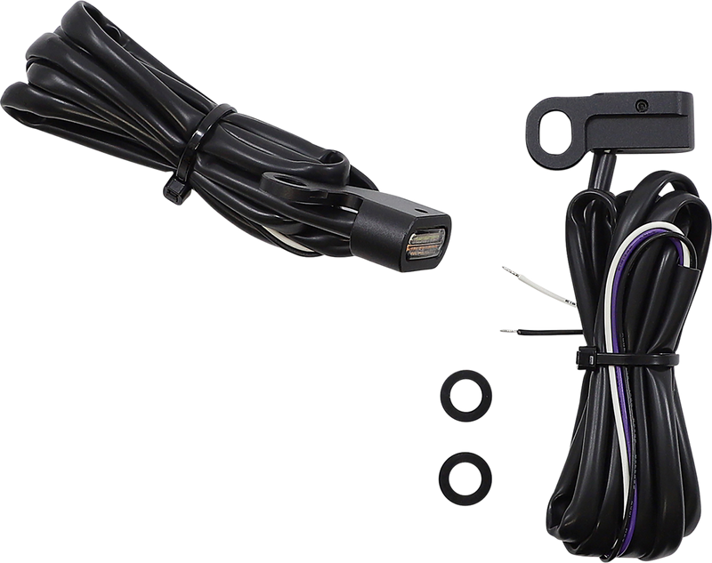 DRAG SPECIALTIES LED Handlebar Marker Lights - Amber/White - Clear Lens - Matte Black