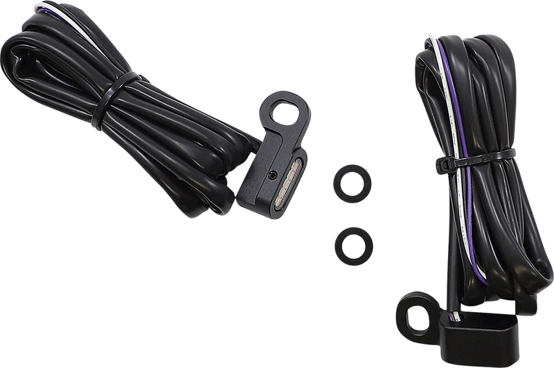 DRAG SPECIALTIES LED Handlebar Marker Lights - White/Amber - Clear Lens - Black