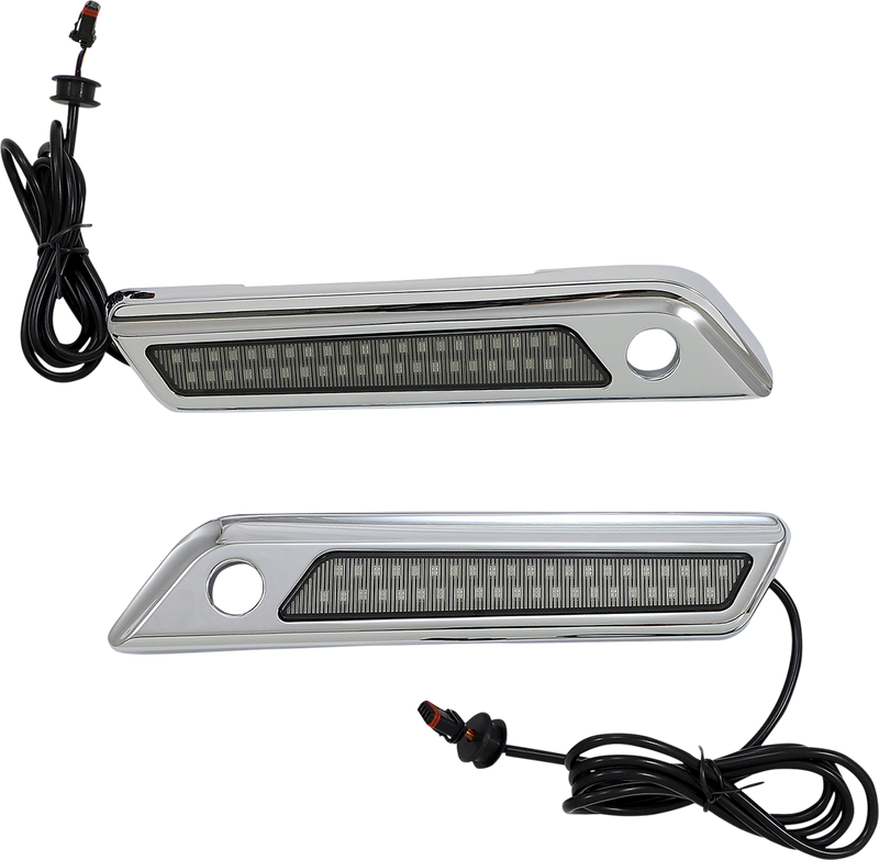 CUSTOM DYNAMICS Saddlebag Latch Dual Color Accent Lights - Smoke - Chrome