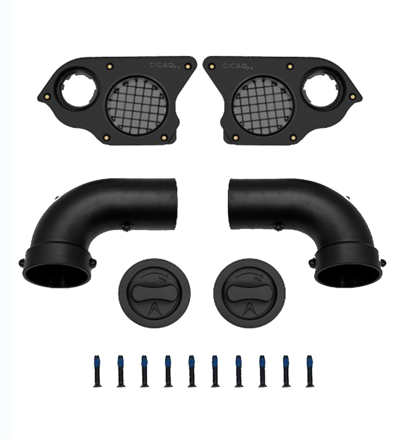 CICADA AUDIO - 24HDPORT3 - H-D® 2024+ 3-INCH RIGHT ANGLE PORT w/ PASS-THROUGH PLUGS – PAIR
