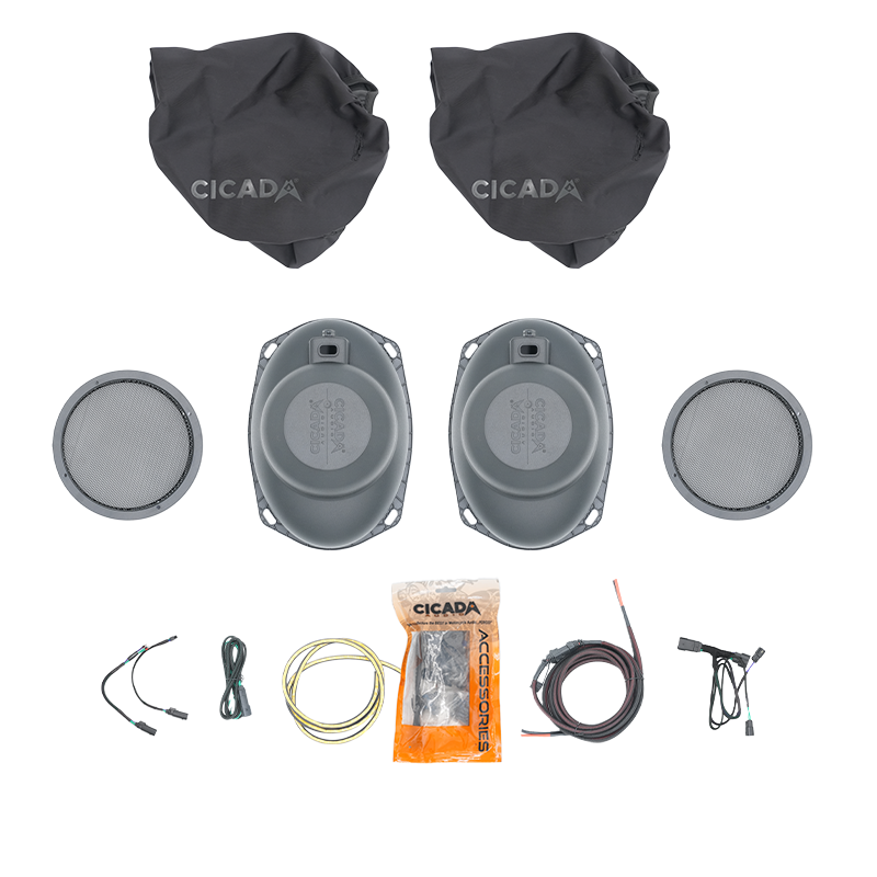 CICADA AUDIO - 24HDBAG10LID69 - COMPLETE 6X9, 10" SADDLEBAG