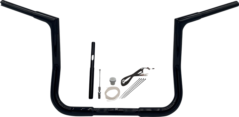 FAT BAGGERS INC. 1-1/4" EZ Install Flat Top Handlebar Kit - 12" - Black 719012-B