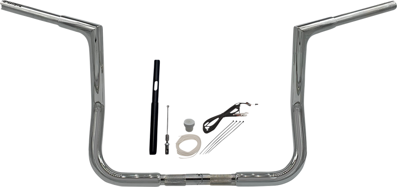 FAT BAGGERS INC. 1-1/4" EZ Install Flat Top Handlebar Kit - 12" - Chrome 719012