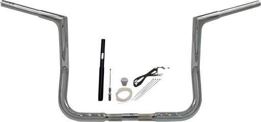 FAT BAGGERS INC. 1-1/4" EZ Install Flat Top Handlebar Kit - 12" - Chrome 719012